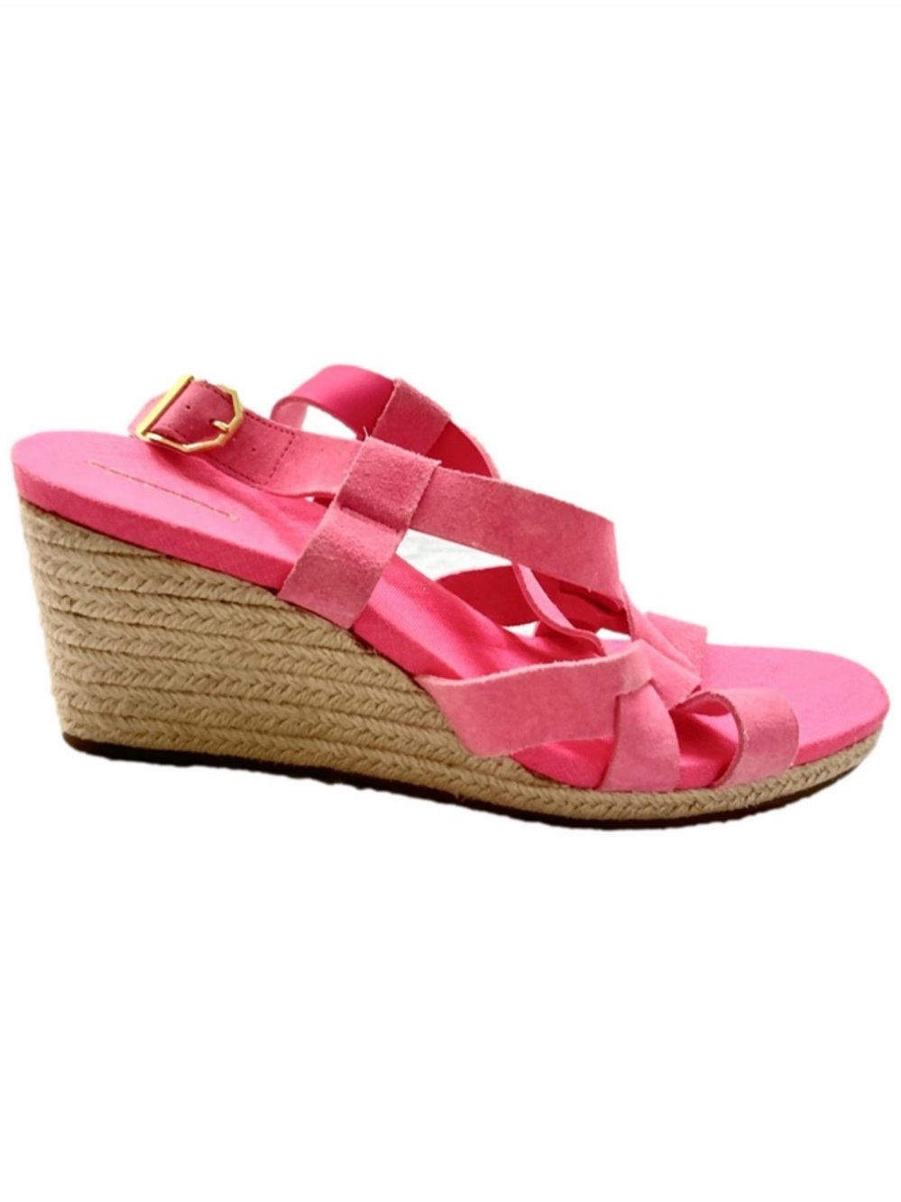 Cole Haan Crystal Wedge Size 10 Sandals Strappy Suede Jute Espadrille